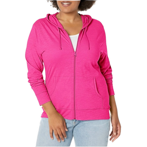 HANES woman’s zip front sweatshirt hoodie Pink Small NWOT
